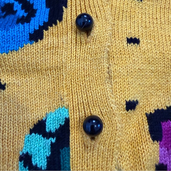 Christine Foley 90s Vintage Yellow Cardigan Sweater Size 2 - Picture 4 of 9